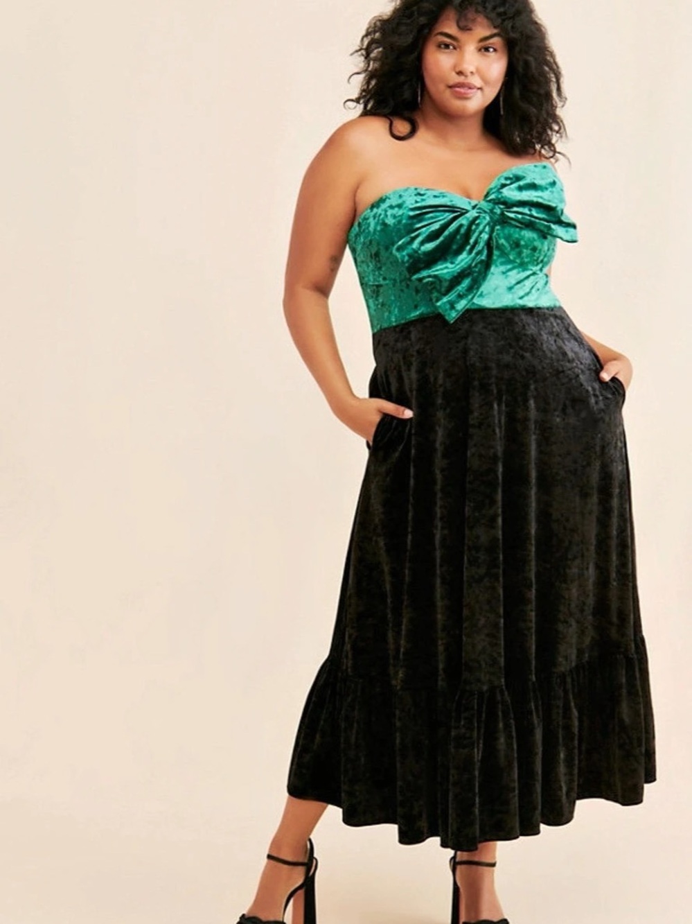 Hutch Velvet Bow Bodice Midi Dress Size 24W new with tags